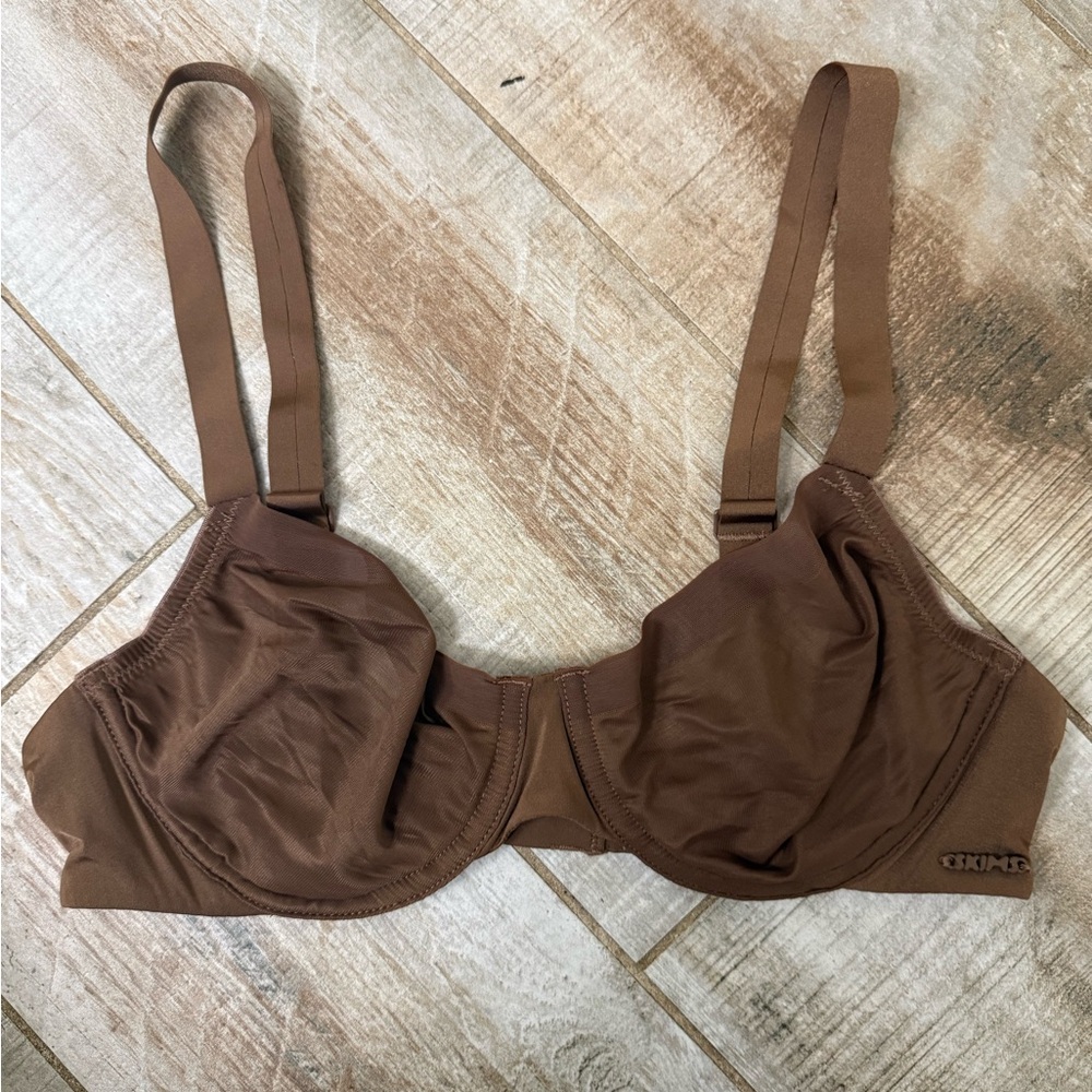 SKIMS Unlined Underwire Bra in Cocoa Brown